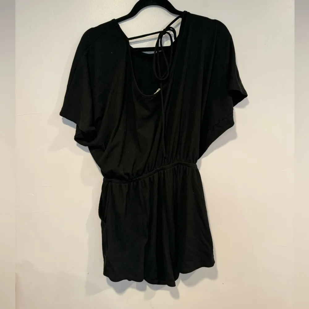 Black ribbed oversized romper‎ - Image 2