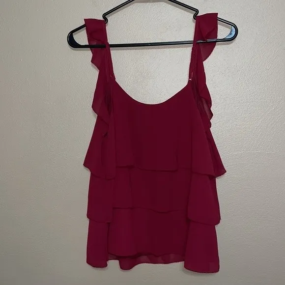 Women’s Cupcakes & Cashmere Burgundy Layered Flutter Sleeve holiday valentines Red - Image 4