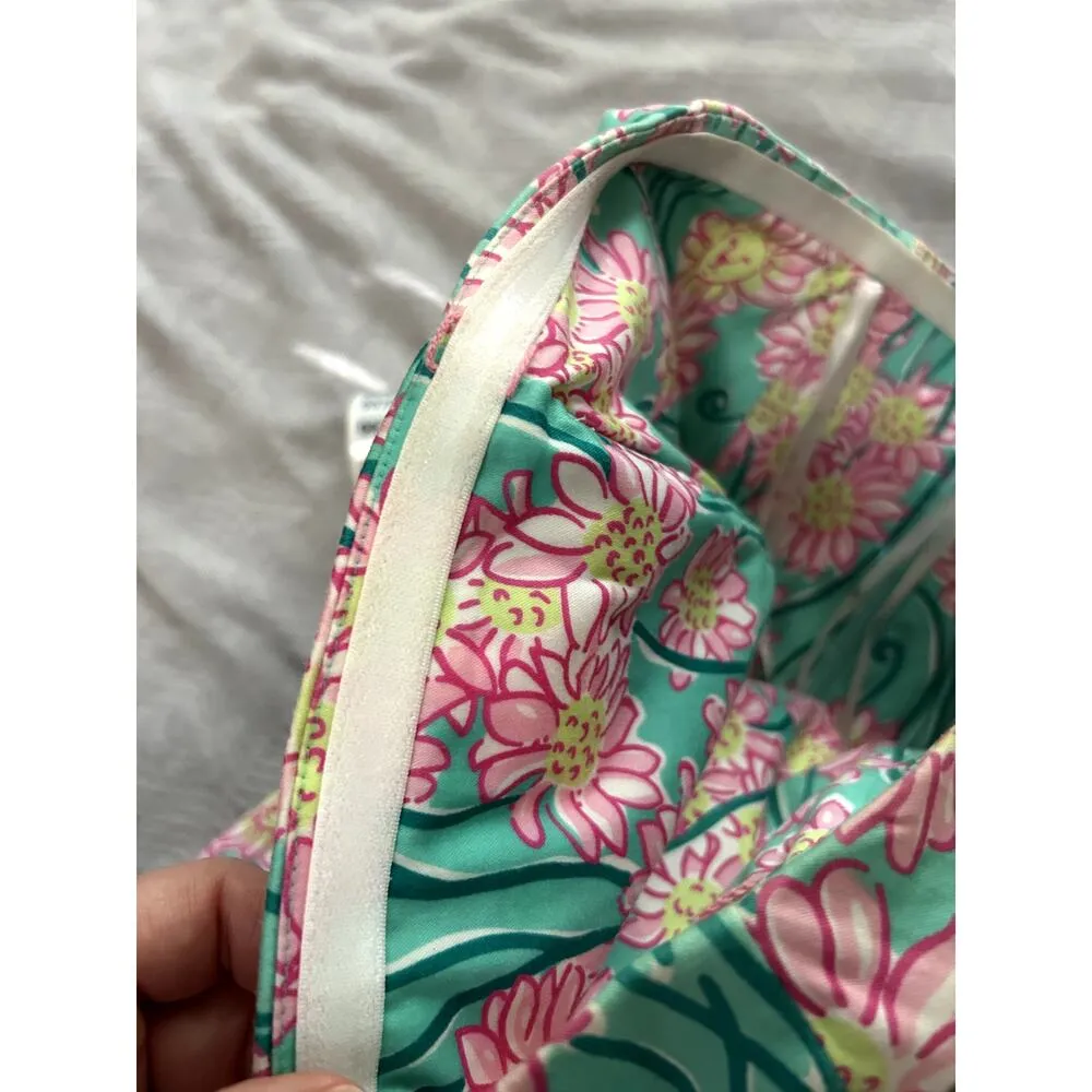 Lilly Pulitzer Green Grass Lion Head & Daisy Strapless Dress Pink Sash Size 6 - Image 8