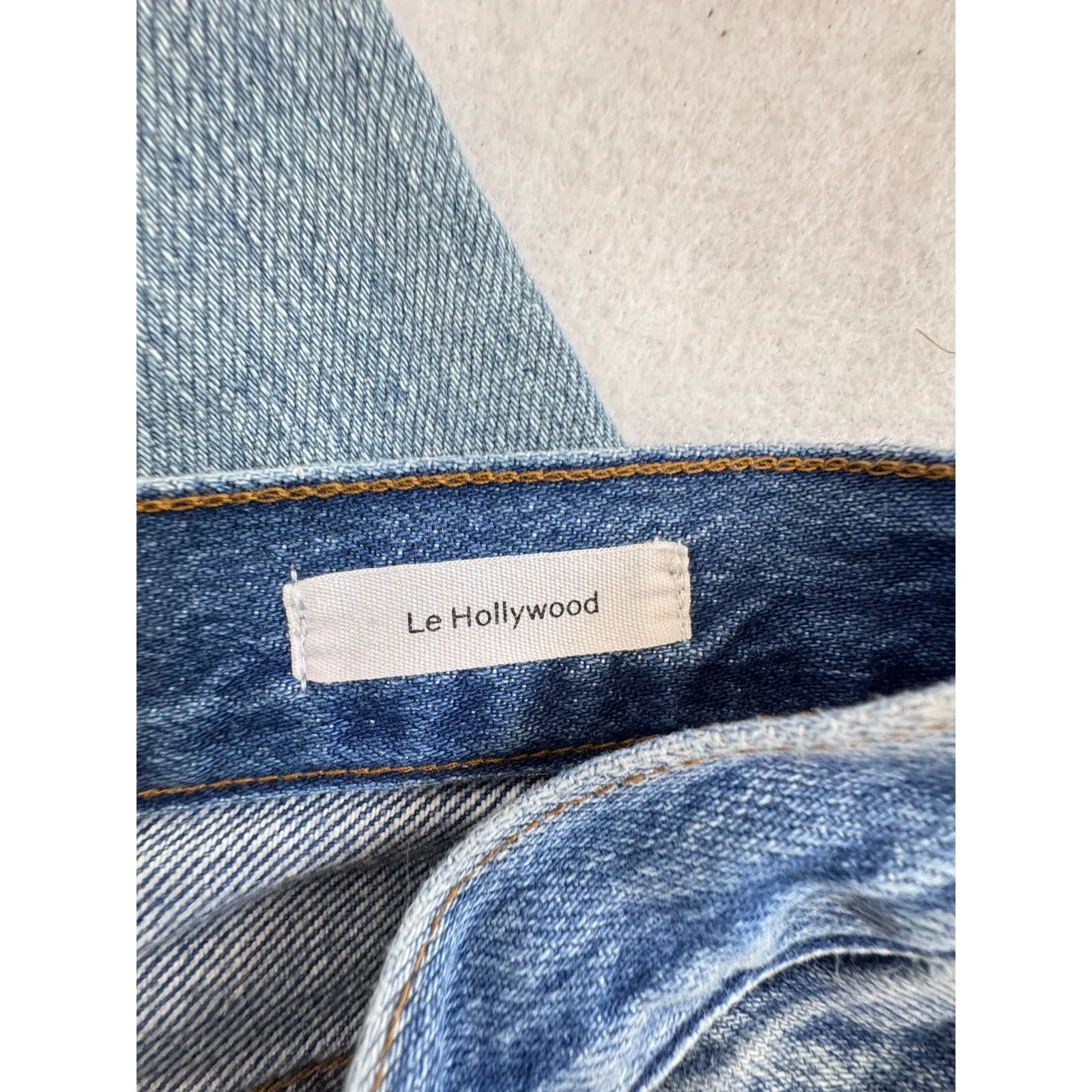 FRAME Le Hollywood jeans size 27 straight leg high rise distressed denim ripped - Image 7