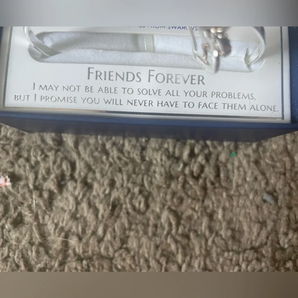 NWT Swarovski Crystals Brilliance Cuff Friendship Bracelet with 2 Heart Charms - Image 6