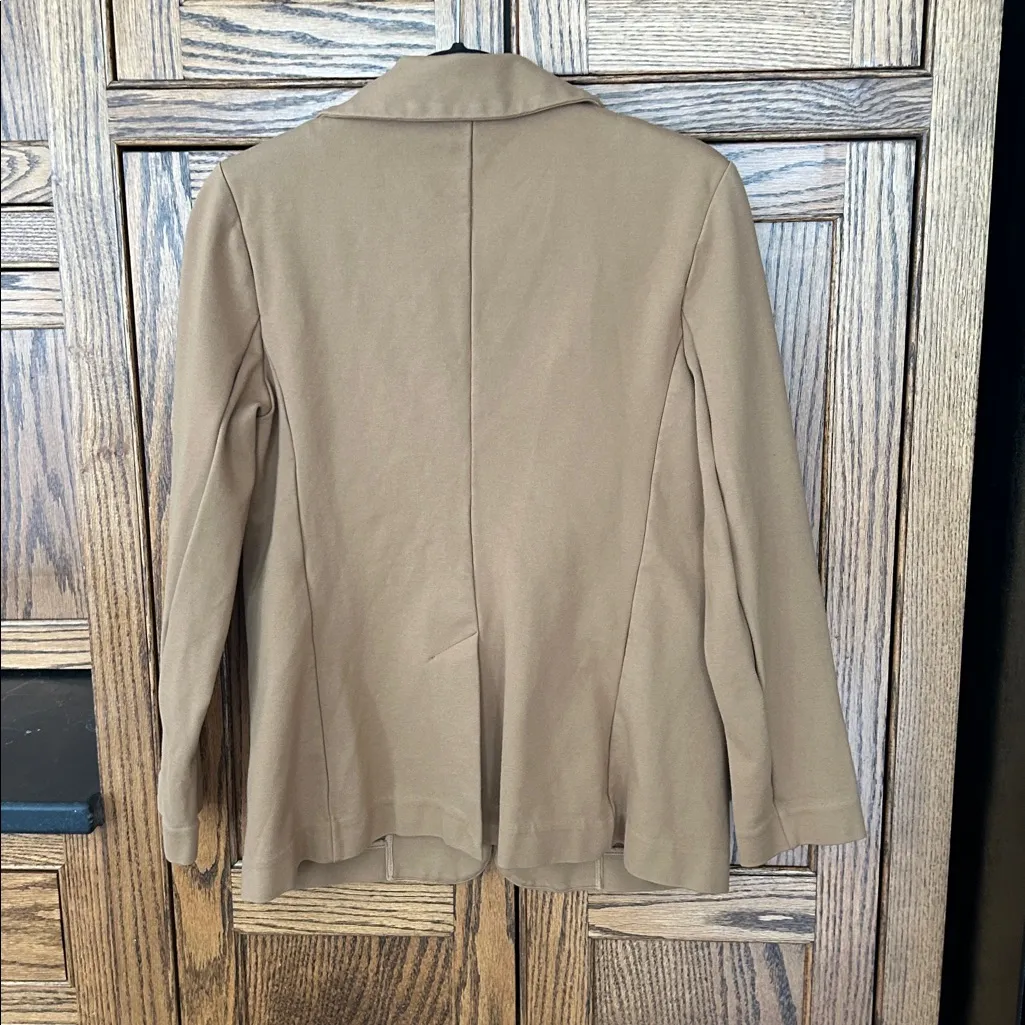 Banana Republic Long & Lean Ponte One Button Blazer Jacket Saddle Brown Medium P - Image 8