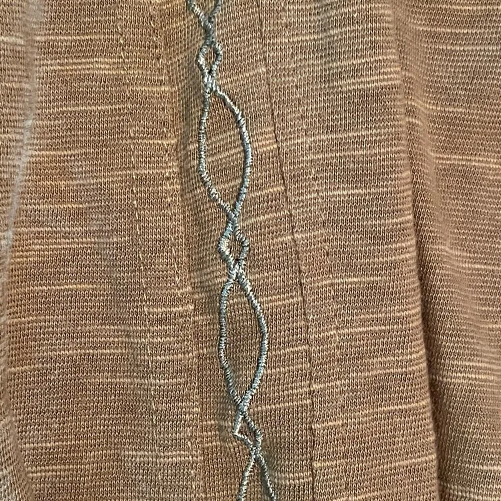 Free People Hand Me Down Moss Embroidered Collar Top M/L - Image 9