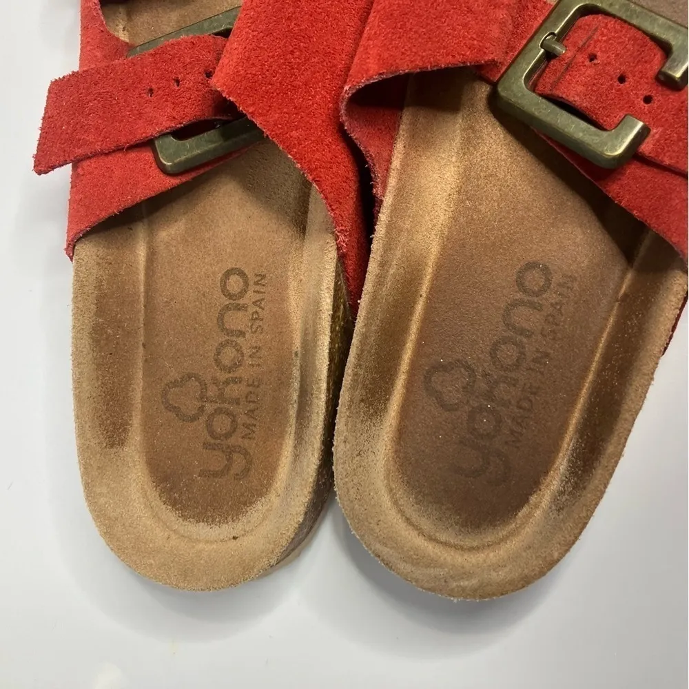 Yokono‎ 2 strap leather sandals made in Spain red leather size 9 - Image 2