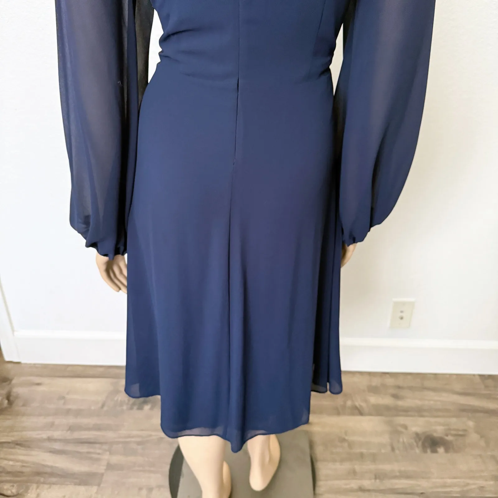 [Marina] Navy Blue Chiffon V - Image 6