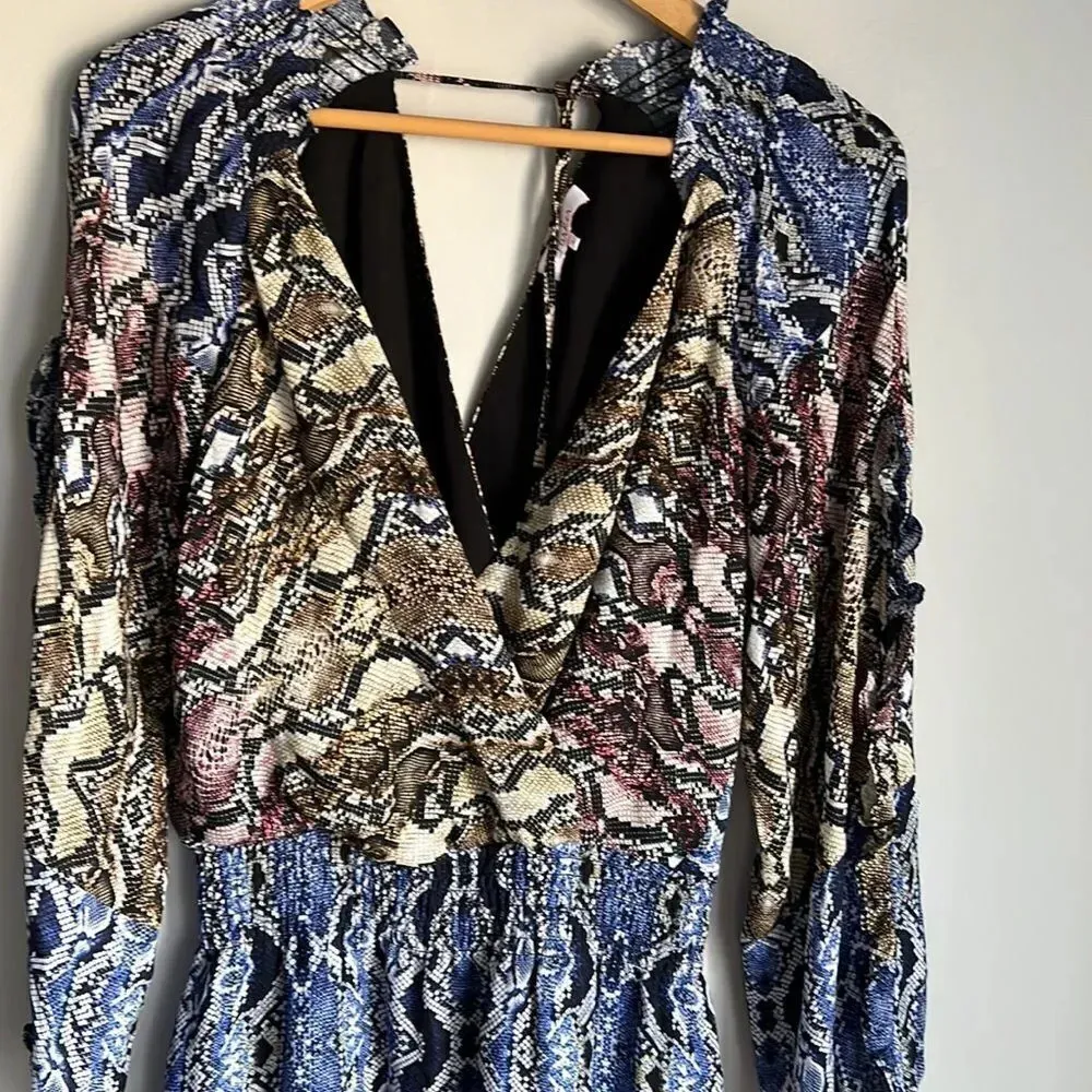 Parker Gladis Silk Snake Print Snakeskin Mini Dress - Image 4