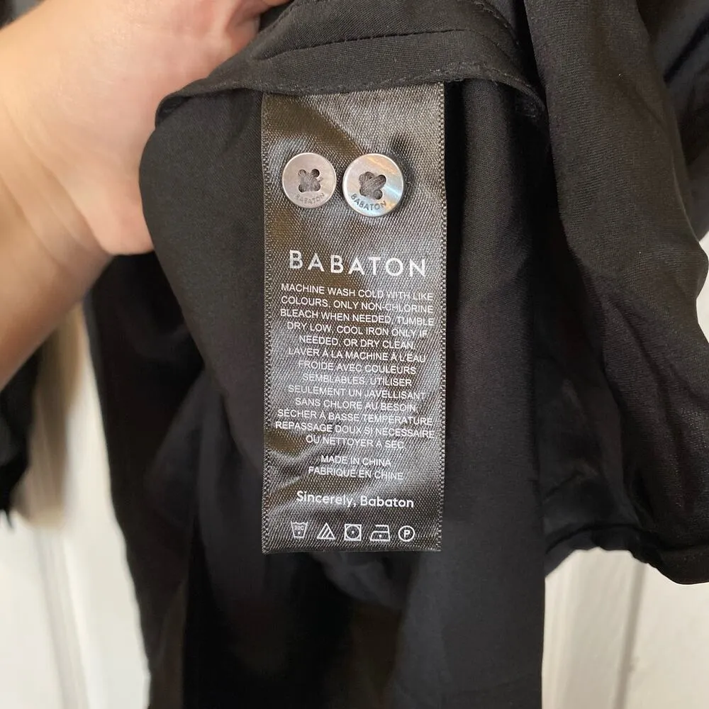 ARITZIA Babaton Collaborate Satin Mini Shirt Dress Black Size XS Office Siren - Image 8