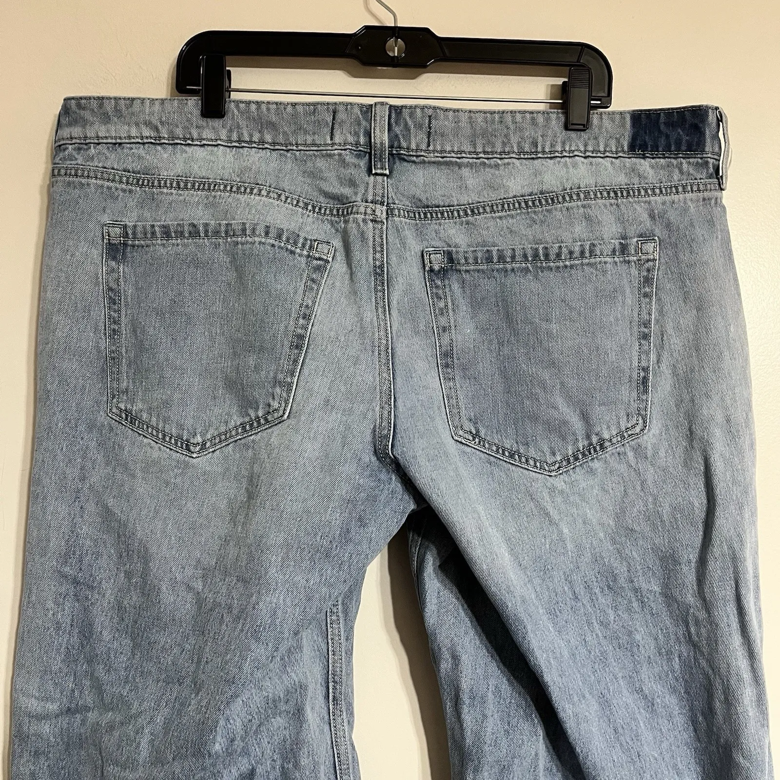 Hollister Low Rise Baggy Wide Leg Jeans Light Wash Size 18 W34 Hip Hop Skater - Image 10