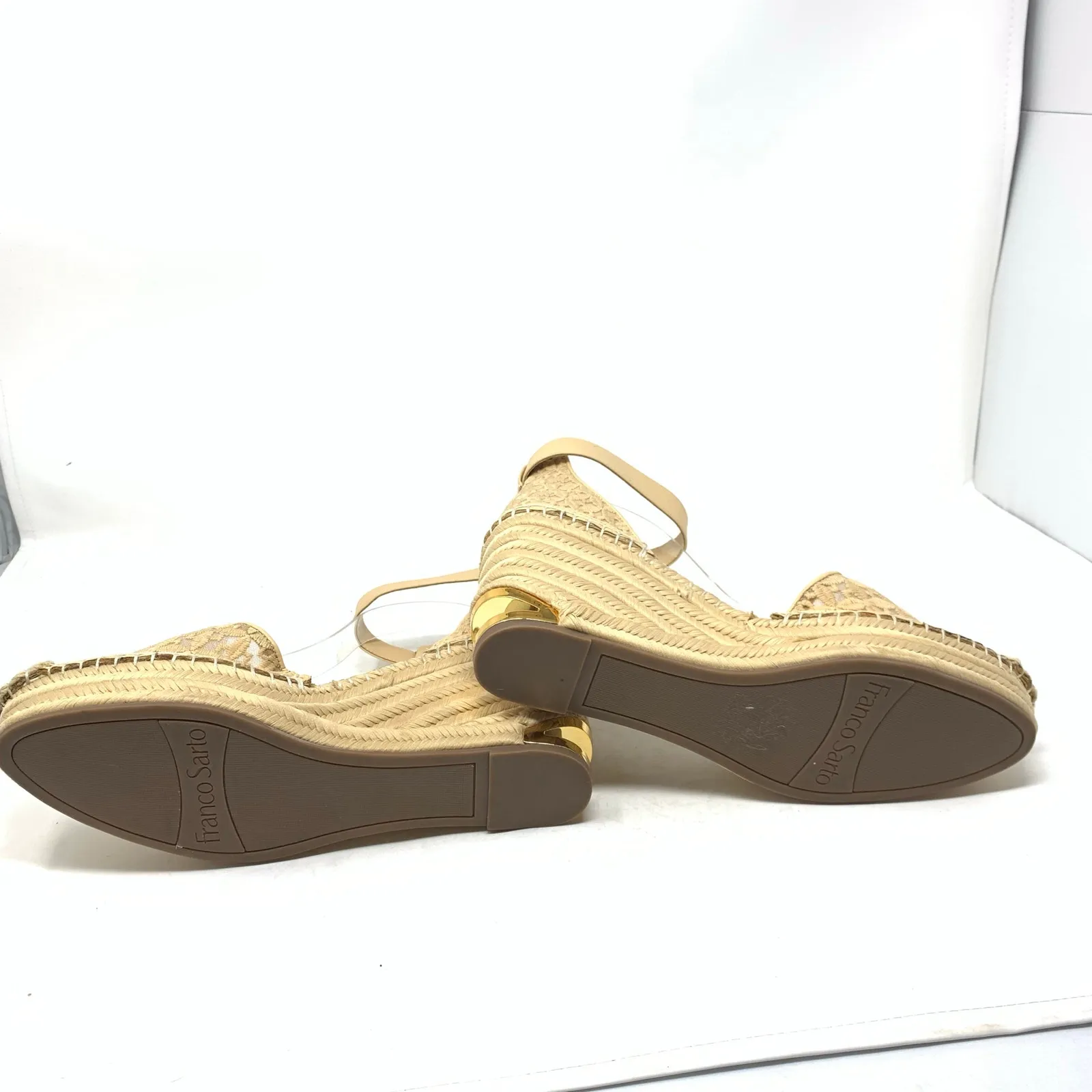 Franco Sarto Marsha 2 Tan Beige Nude Espadrilles Jute Wedge Sandal Size 10 - Image 4