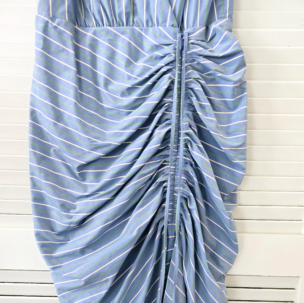 VERONICA BEARD Teagan Striped Dress Blue Kelly Green size 4 - Image 10
