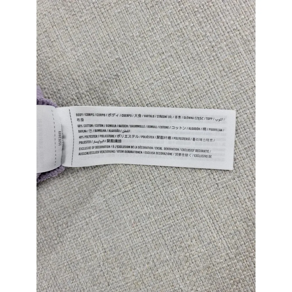 Hollister Womens Sweatshirt Size XS Lavender Floral Logo Crew Neck Pullover - Image 6