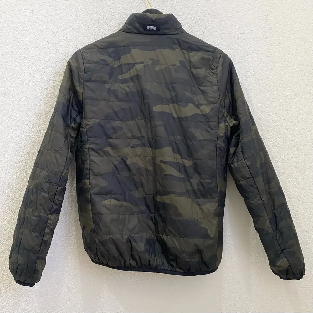 PINK Victoria’s Secret Earthy Camo Packable Puffer Jacket Size S - Image 3