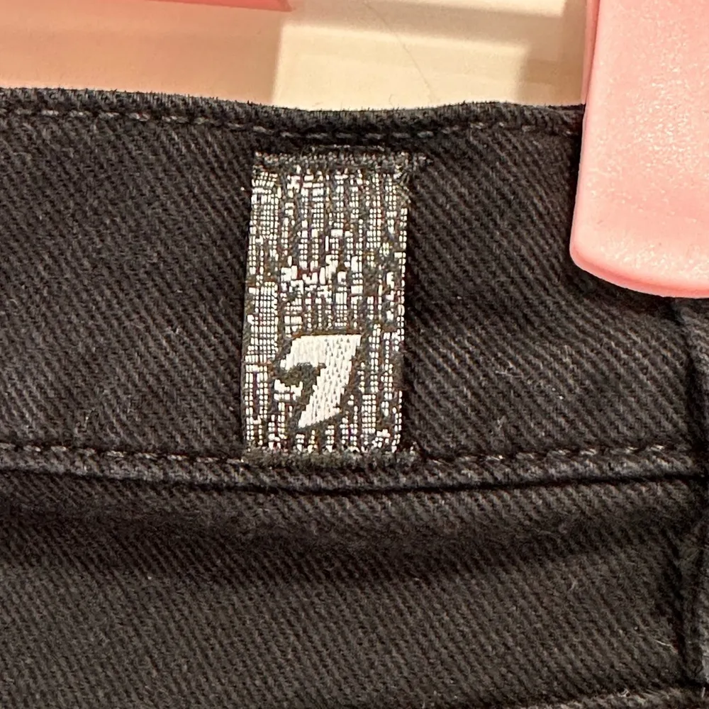 7 For All Mankind Cut Off Jean Shorts 26 Black High Rise Minimal Capsule Chic - Image 12