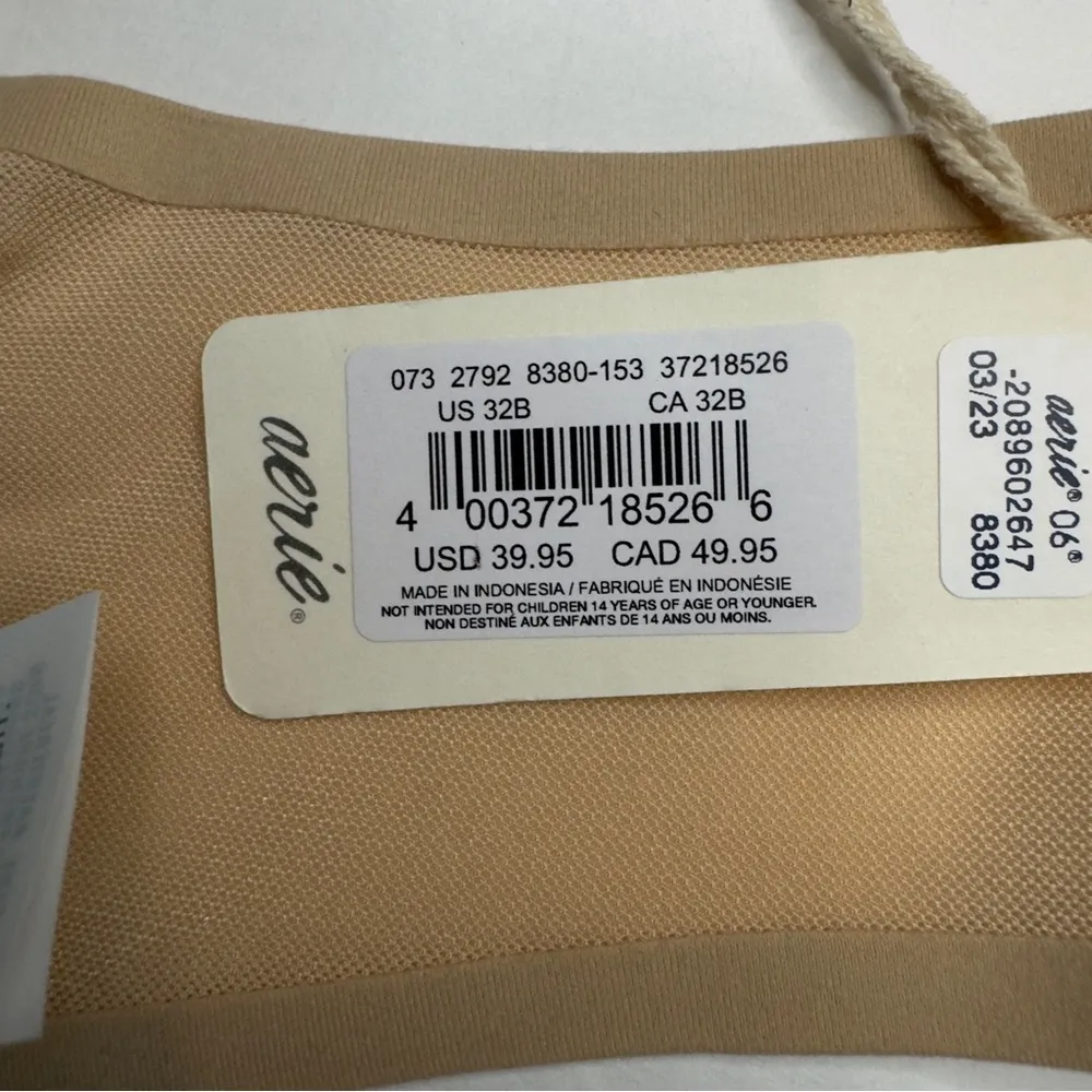 Smoothez by Aerie Balconette Sheer Mesh Unlined Underwire Bra Nude Beige Sz 32B - Image 4
