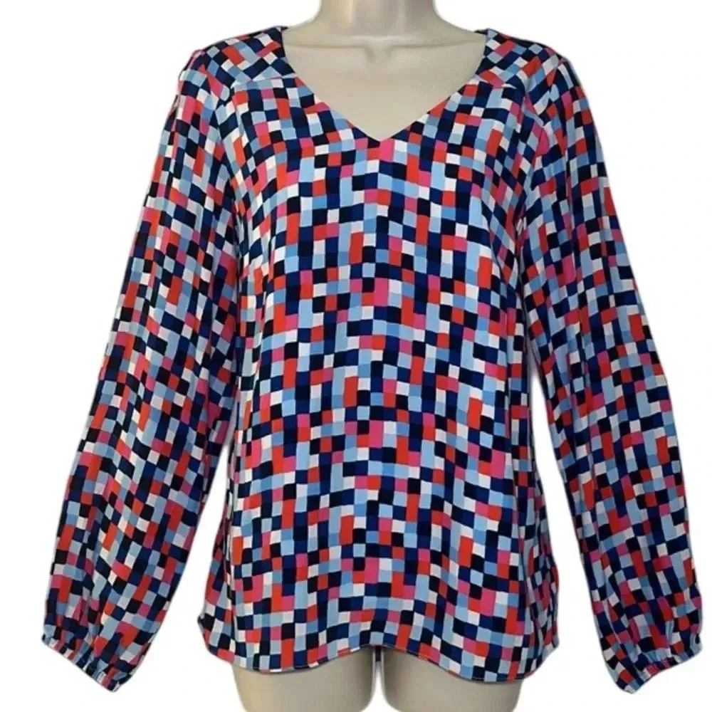 Sail to Sable XS Multicolor Geometric Blouse NWT - Image 2