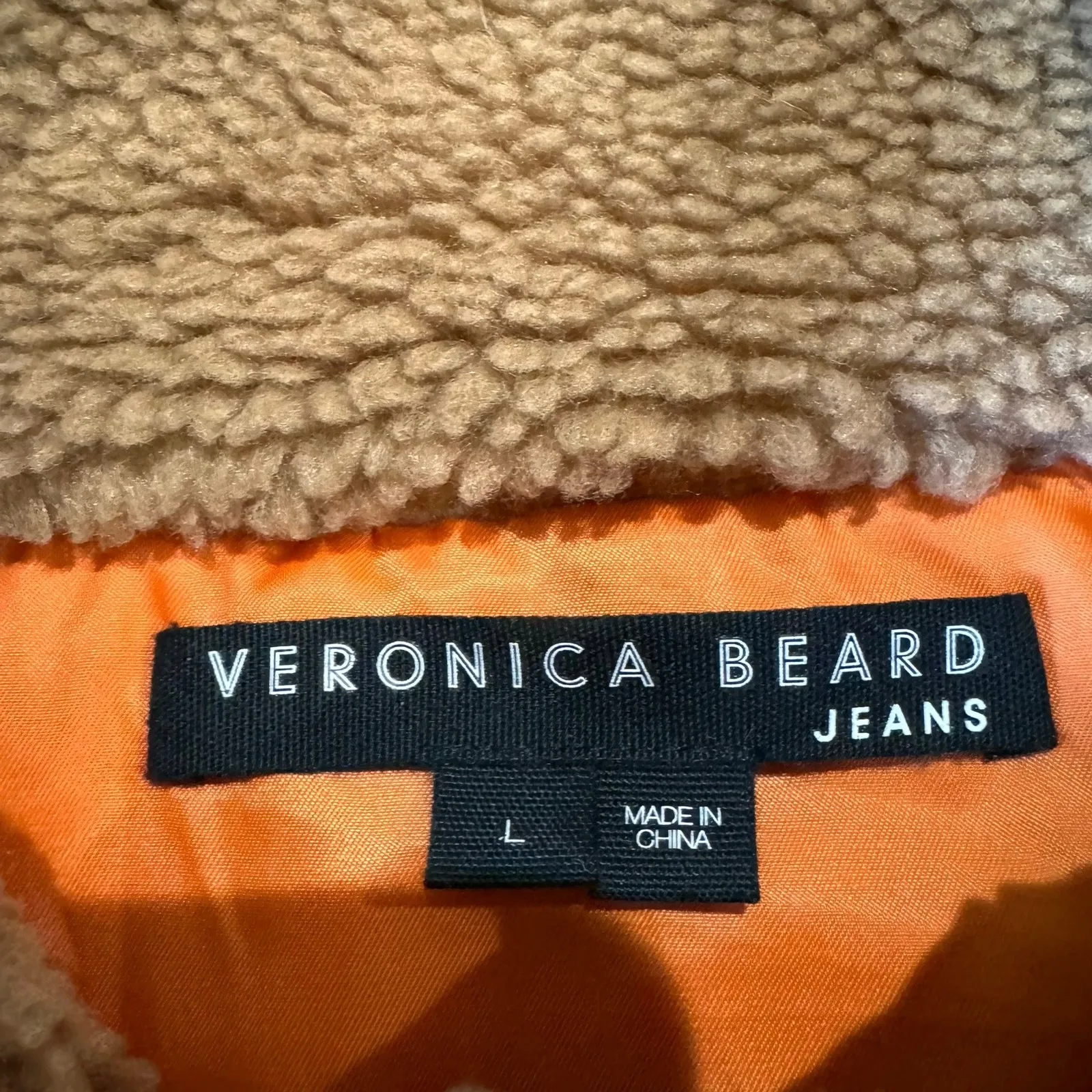 VERONICA BEARD mid thigh Tan Sullie Sherpa Teddy Coat size L Brown Size L - Image 7