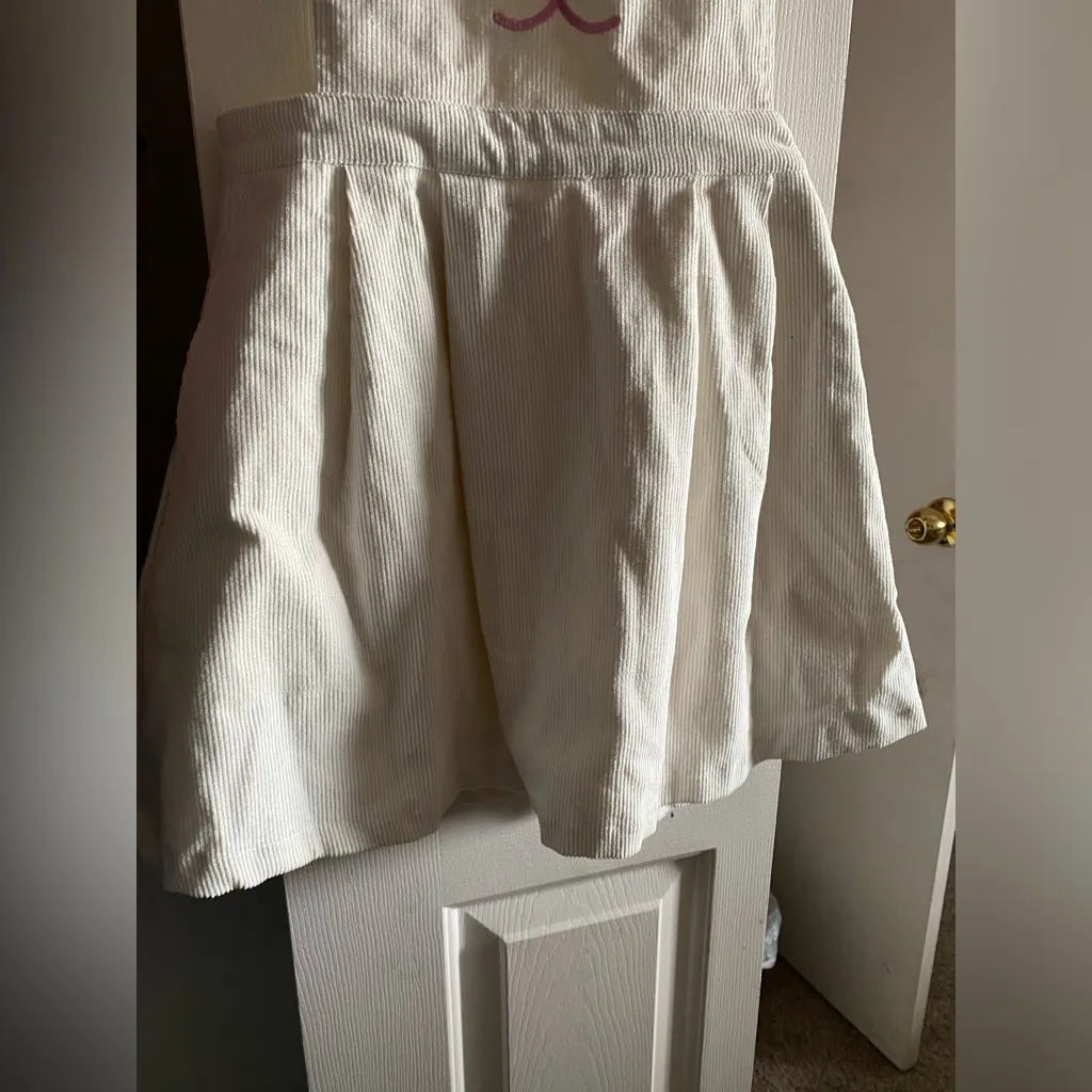 BUNNY CORDUROY OVERALLS WHITE PINK DOÑLS KILL SZ XS - Image 6