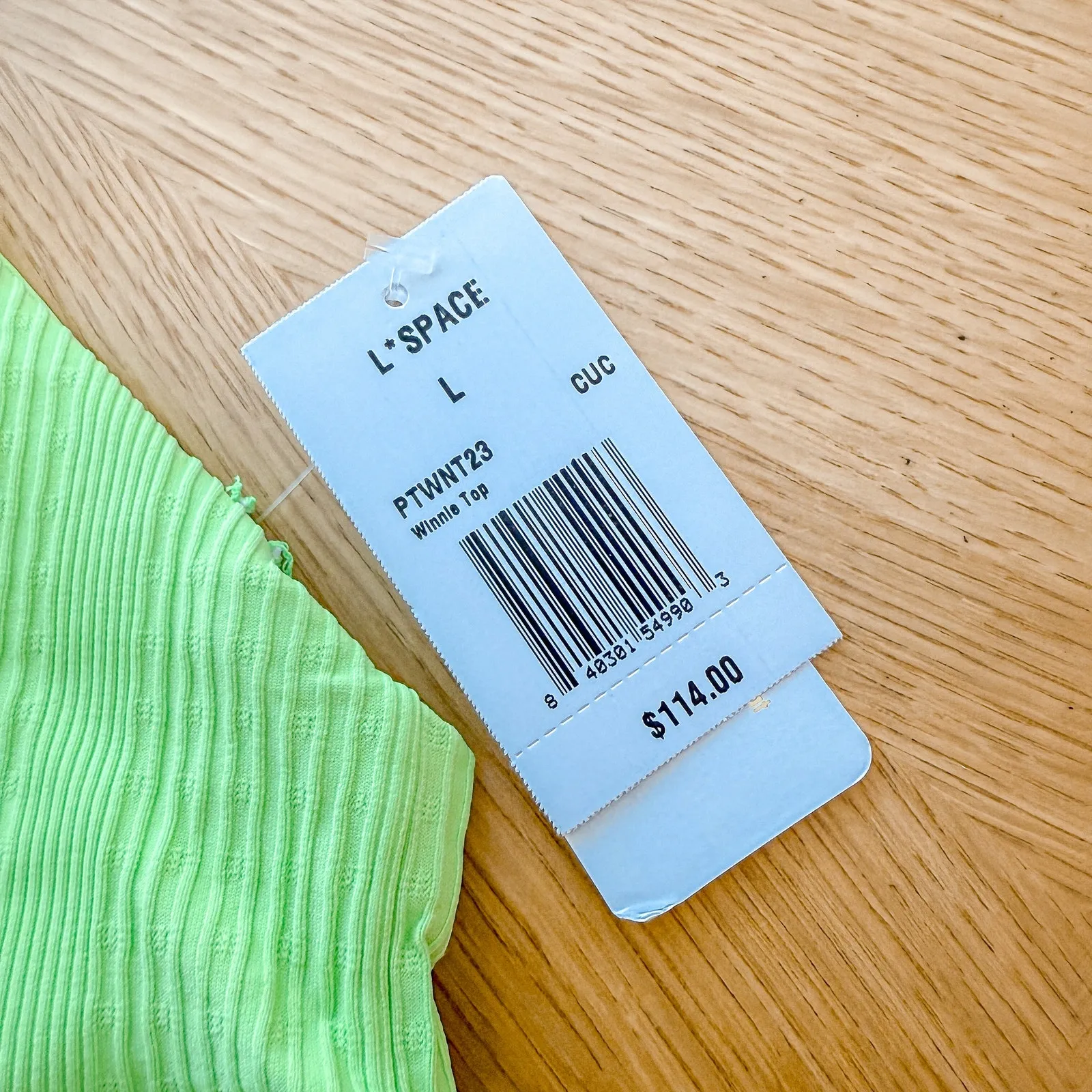 L Space‎ Bikini Top Womens Sz Large Green Winnie Ribbed Sporty Chic Beach Summer - Image 4