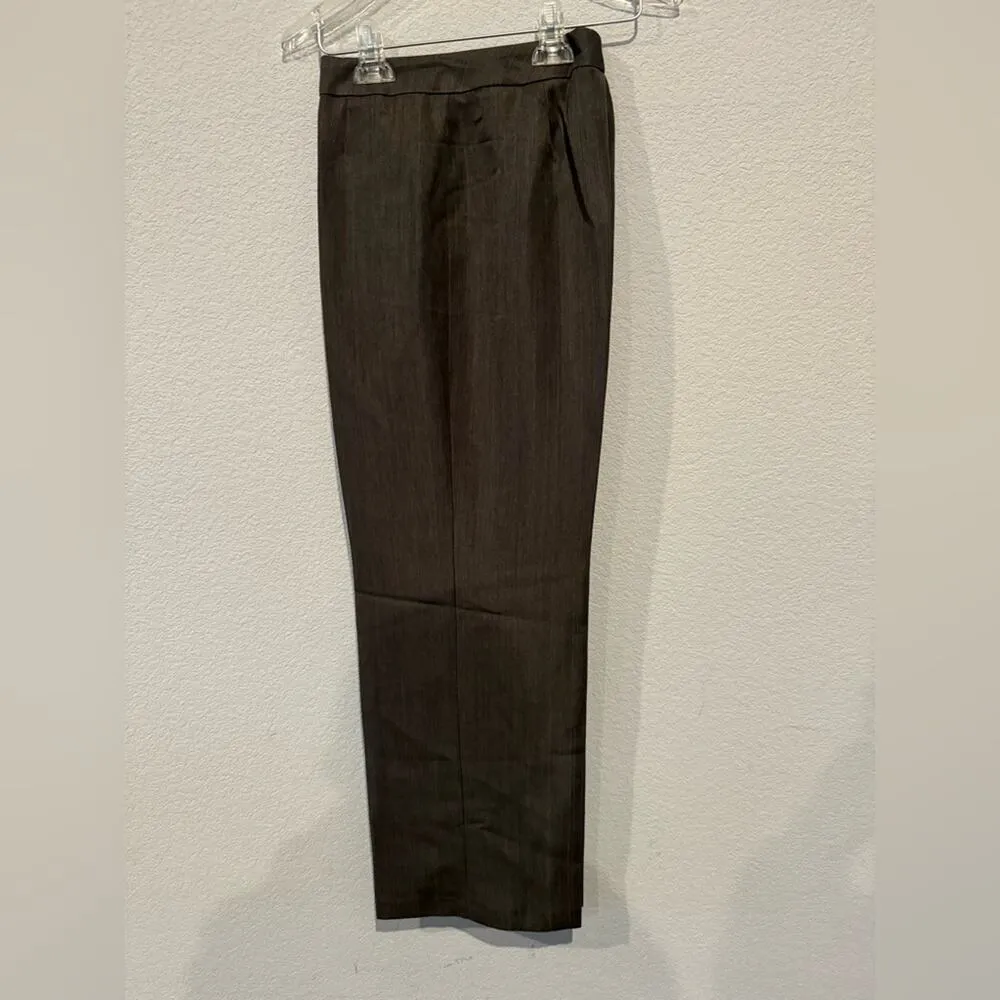 Kasper Women's Size 8P Petite Suit Buttoned Flap Pocket Blazer & Pant Brown - Image 5