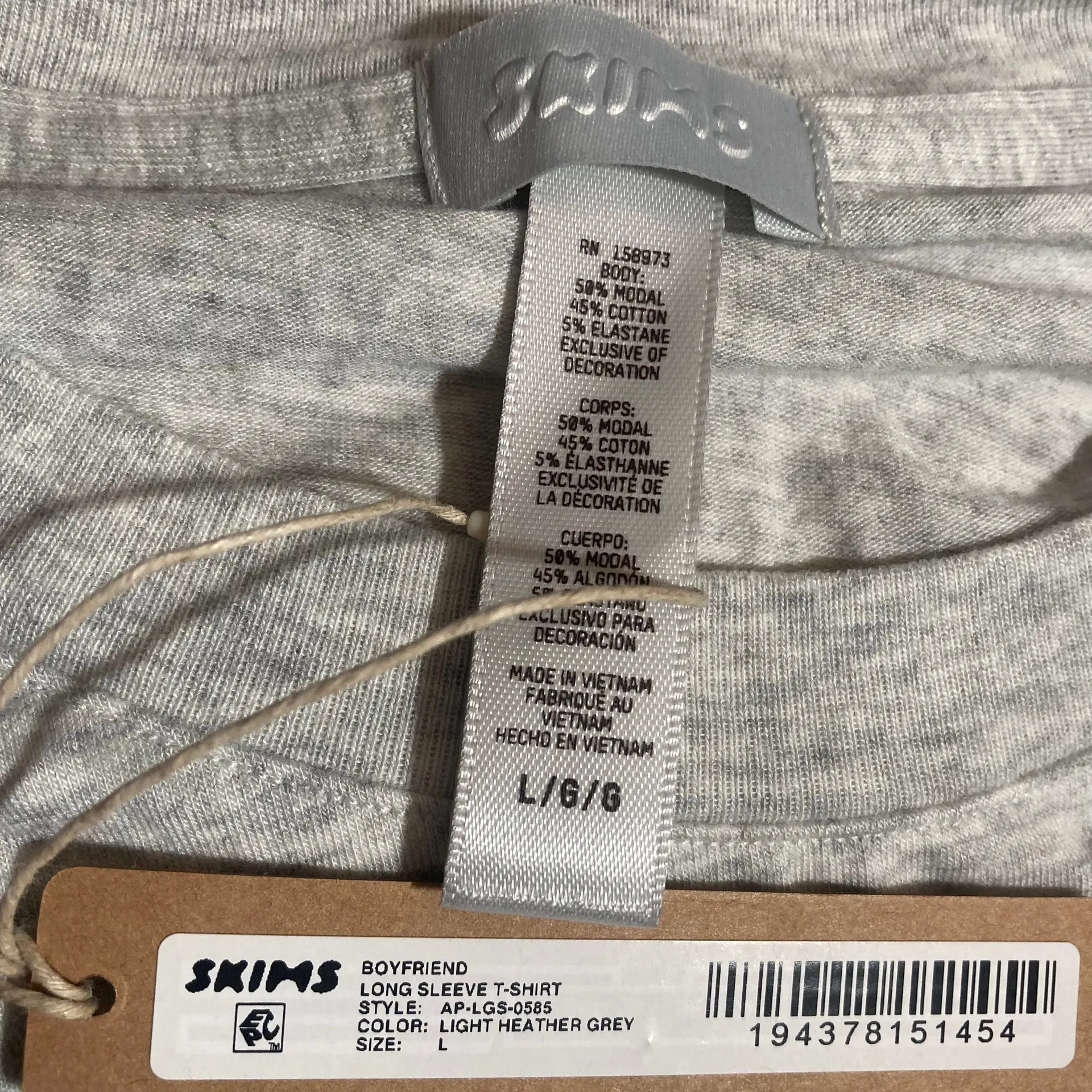 SKIMS Long Sleeve Boyfriend T-Shirt - Image 4