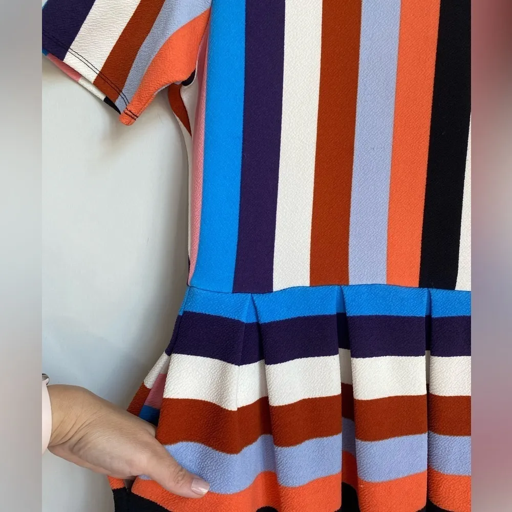 LuLaRoe Fit and Flare shirt Sleeve Striped Dress size Medium ST - Image 2