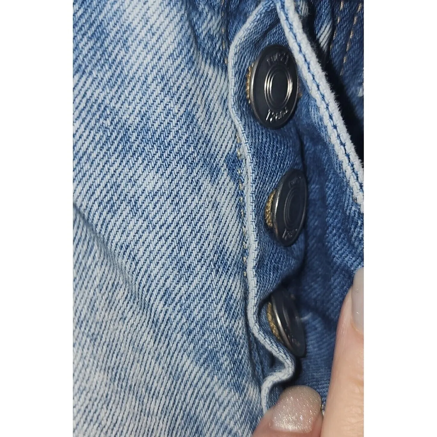 Rue 21 Distressed Jeans Acid Wash‎ Ripped Denim High Waist Casual Pants Size 0 Blue - Image 3