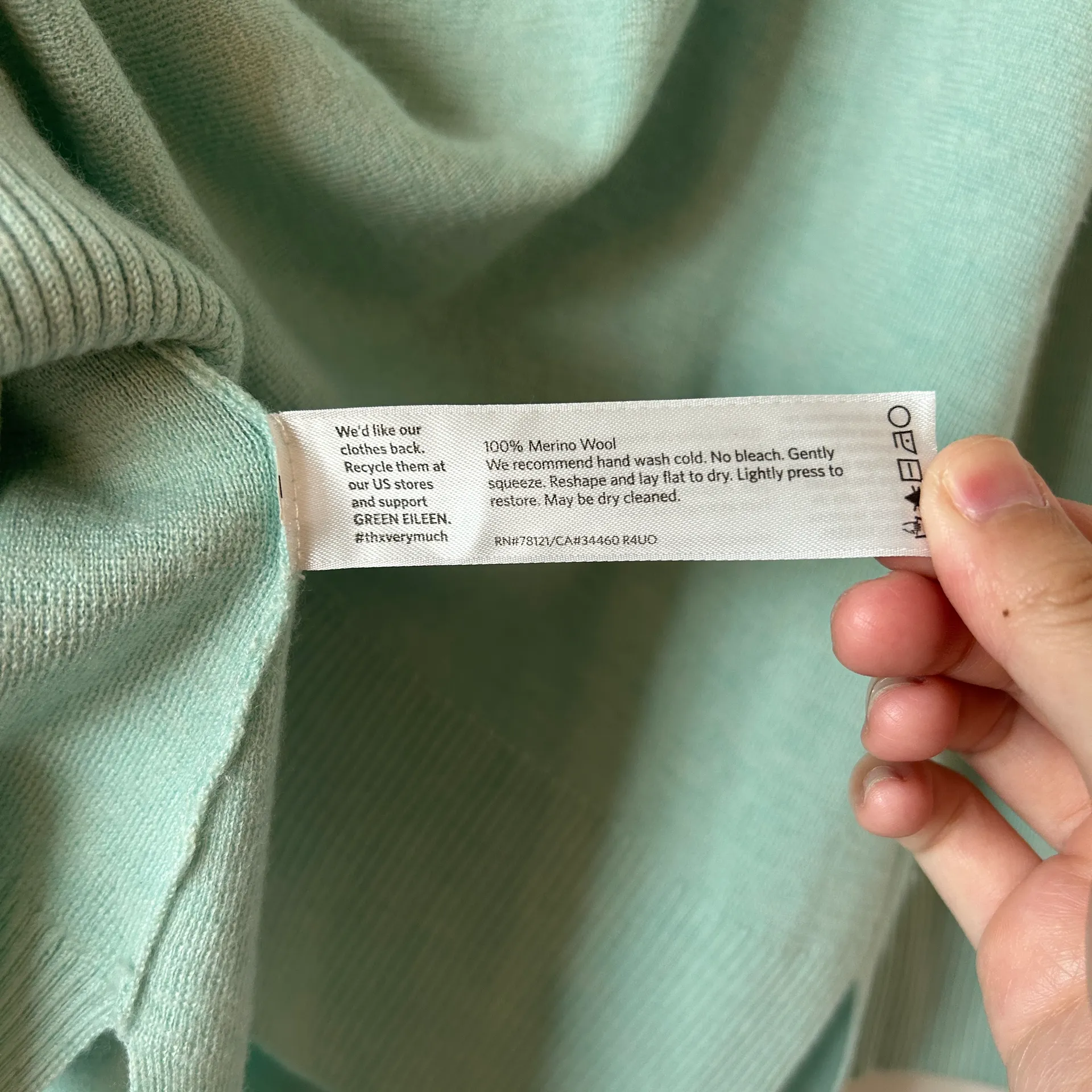 100% Merino Wool Fine Knit Sweater Robin Blue Size M NWOT - Image 6