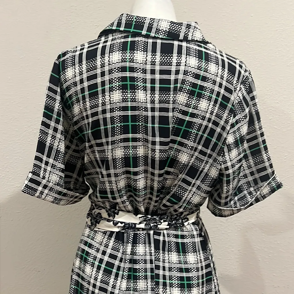 Eloquii plaid button up tie waist shirt dress - Image 7