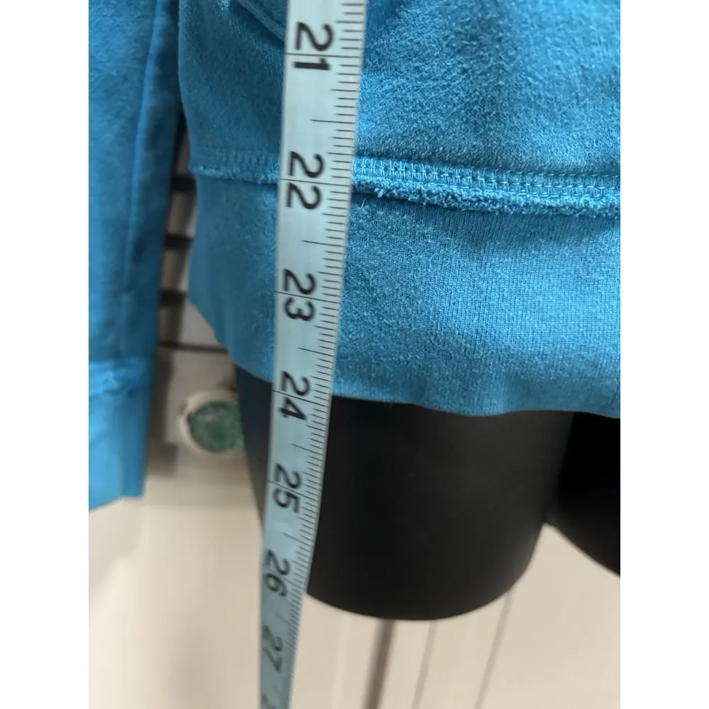 Aeropostale Teal/White Hoodie Sweatshirt Size L Long Sleeve Logo Graphic Pockets - Image 3