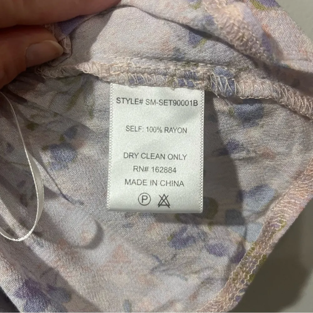 Sky to Moon small Set Purple Flowers Crop Top & Skirt Tie Front Fairy NEW - Image 5