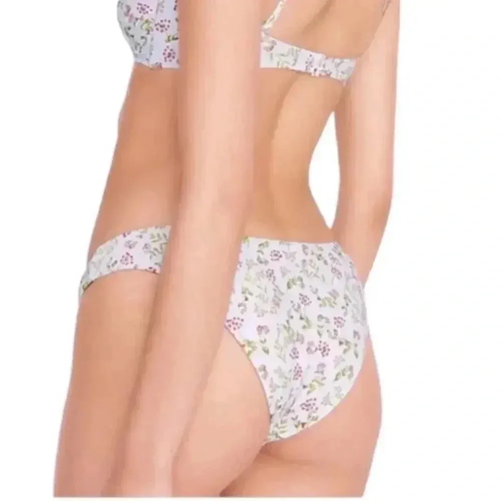 J Crew Curved waist cheeky bikini bottom in cloud meadow floral Size XXL NWT - Image 2