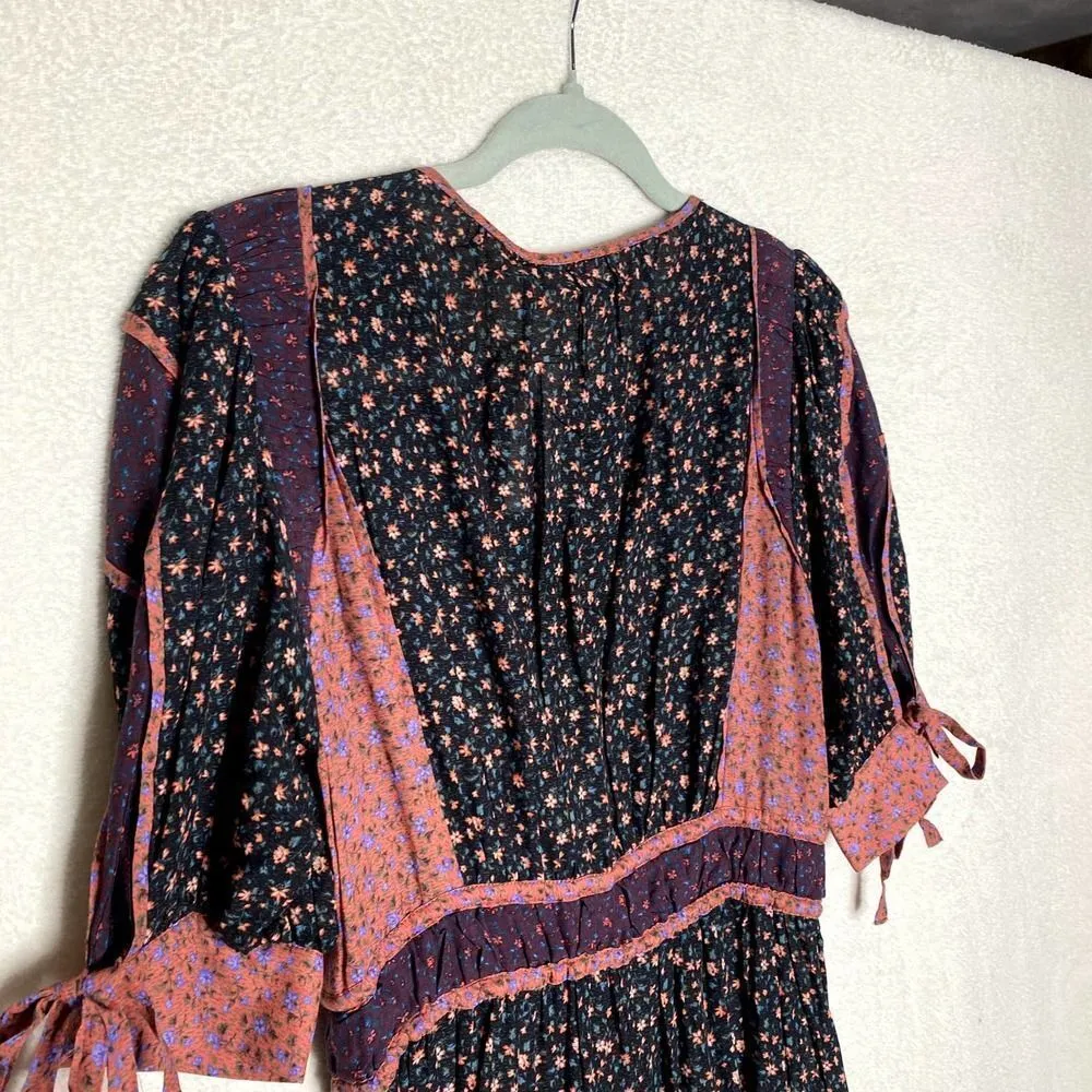 Verona Floral Patchwork A-Line Tiered Midi Dress Multicolor Size 2 - Image 14