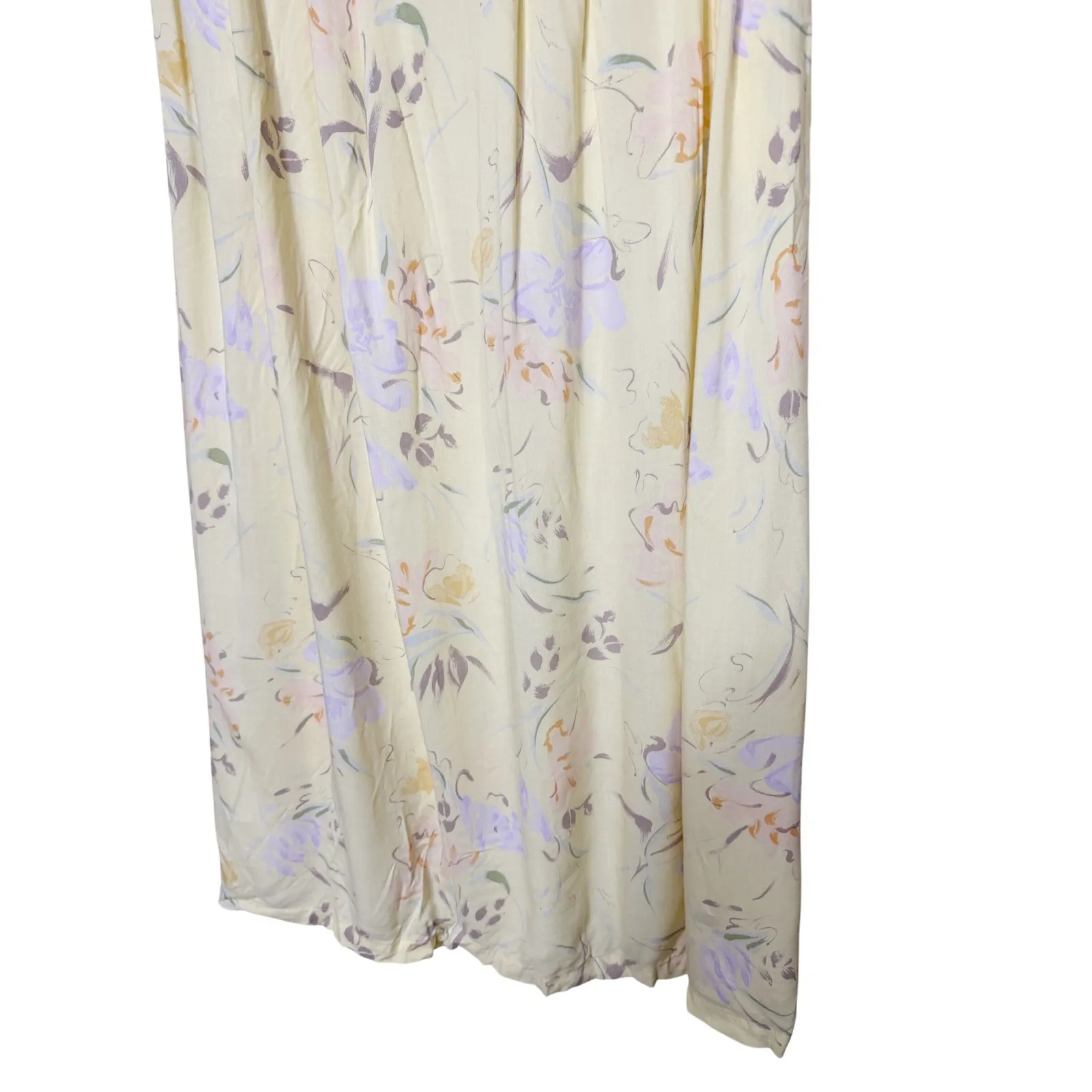 Vintage Sag Harbor Women's XL Floral Print Rayon Maxi Skirt Yellow - Image 3
