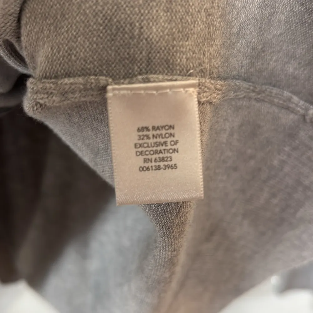 Christopher & Banks Gray Women's Cardigan W/ Ruffle and Pearl Sleeves Size L - Image 4