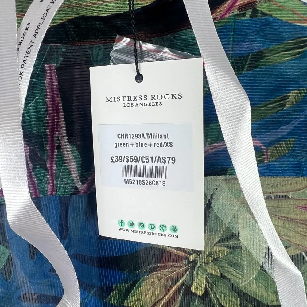 NWT Mistress Rocks Militant Tropical Shirt Top Long Sleeves Buttondown Size XS - Image 11