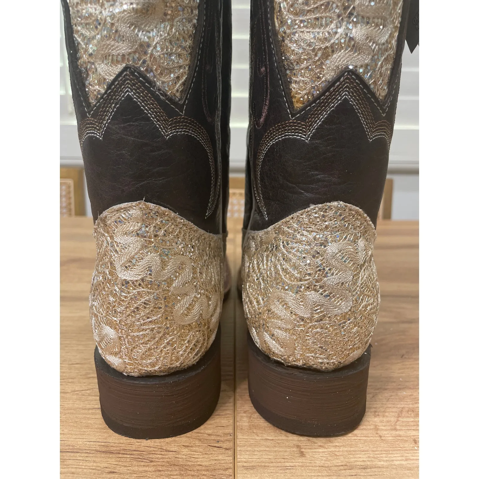 Tanner Mark Women's Horma 960 Western Boots Brown Leather Blunt Toe Size 8 NIB - Image 9