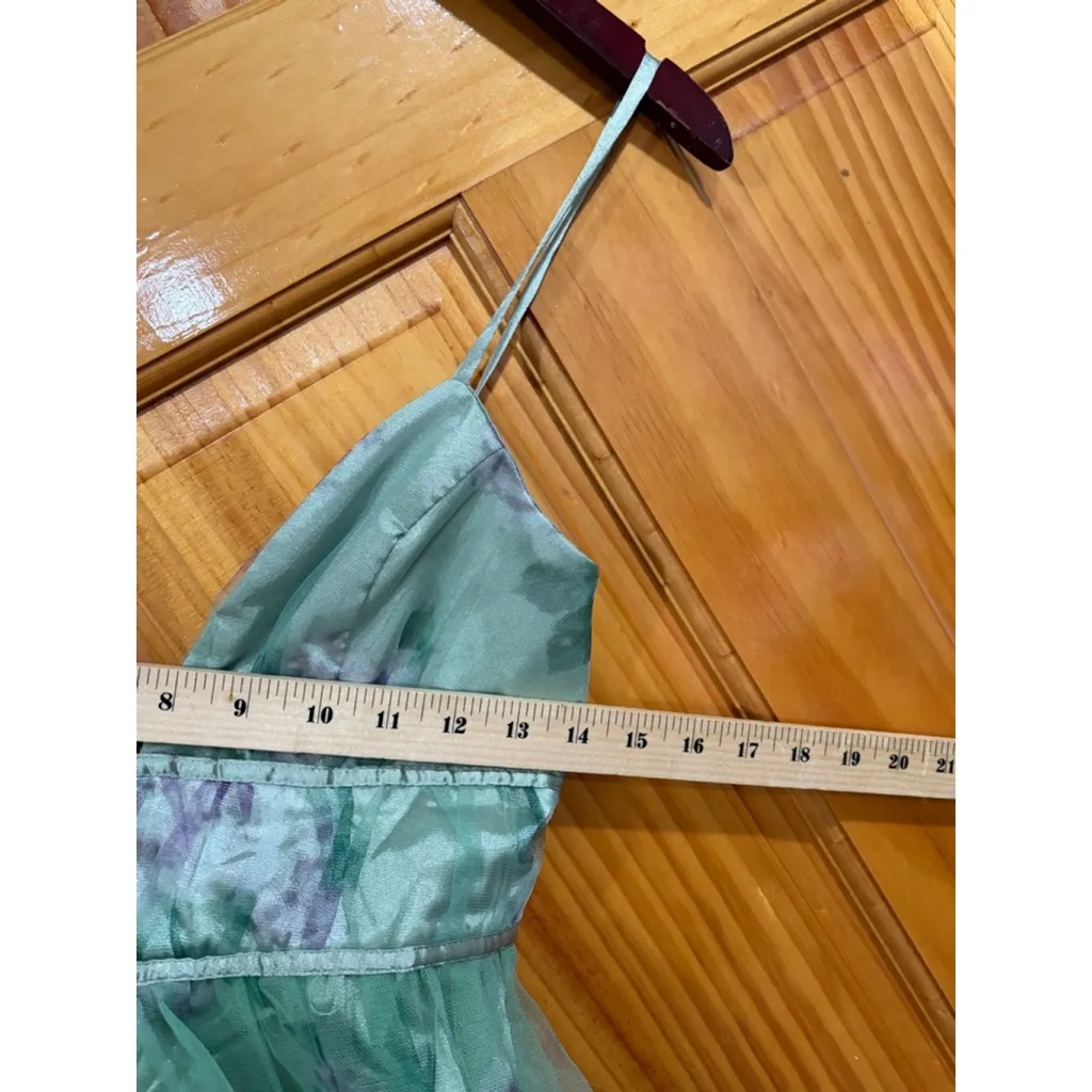 New w Tag Lulus Delightful Invitation Green Floral Tulle Sleeveless Maxi Dress Size XS - Image 6