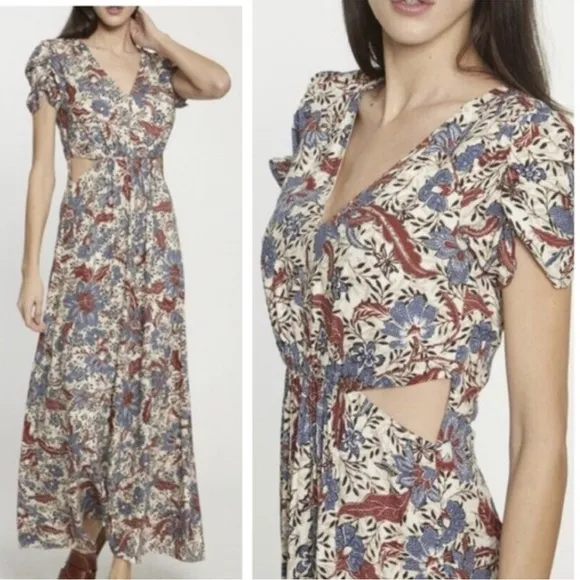 WALTER BAKER Jada Dancing Lotus Maxi Dress Floral Print bohemian Sz 6 - Image 2