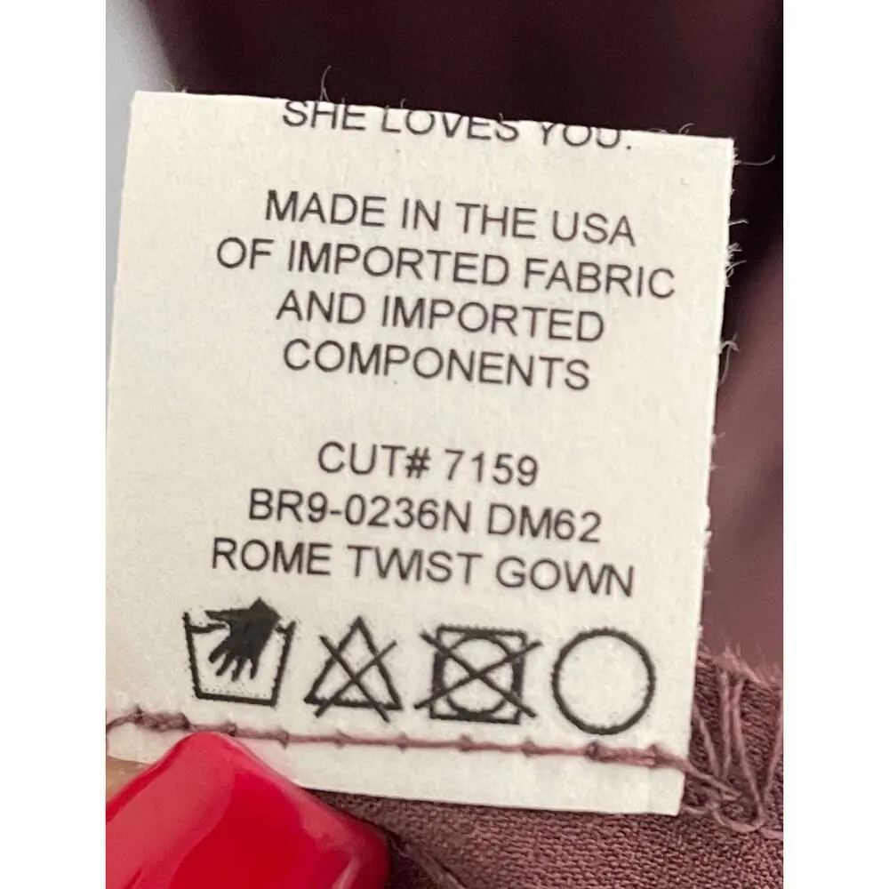 Show Me Your Mumu Rome Twist Satin Gown Dress Plum Purple Size XXS NEW - Image 11