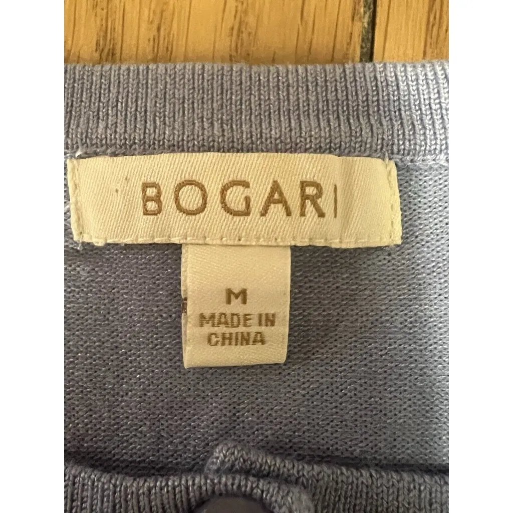 Bogari Button Cardigan Sweater Women Size Medium Career Formal Winter Designer Blue - Image 3