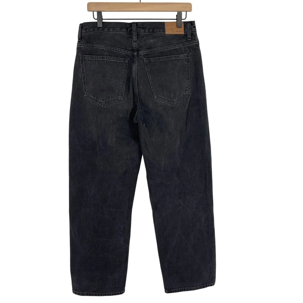 Madewell Low Slung Straight Jeans in Kent Wash Black Size 28 - Image 8