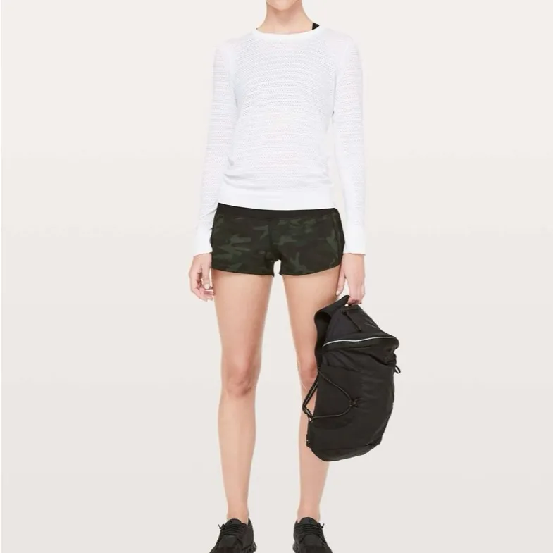 Lululemon Speed Up Shorts 2.5” Incognito Camo Gator Green Black Sz 4 Low Rise - Image 6