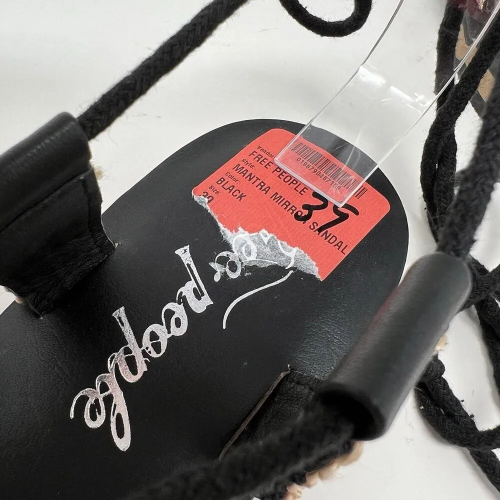 Free People Mantra Mirror Sandals Black Boho Gladiator Lace Up EU 39 Women’s 8.5 - Image 11