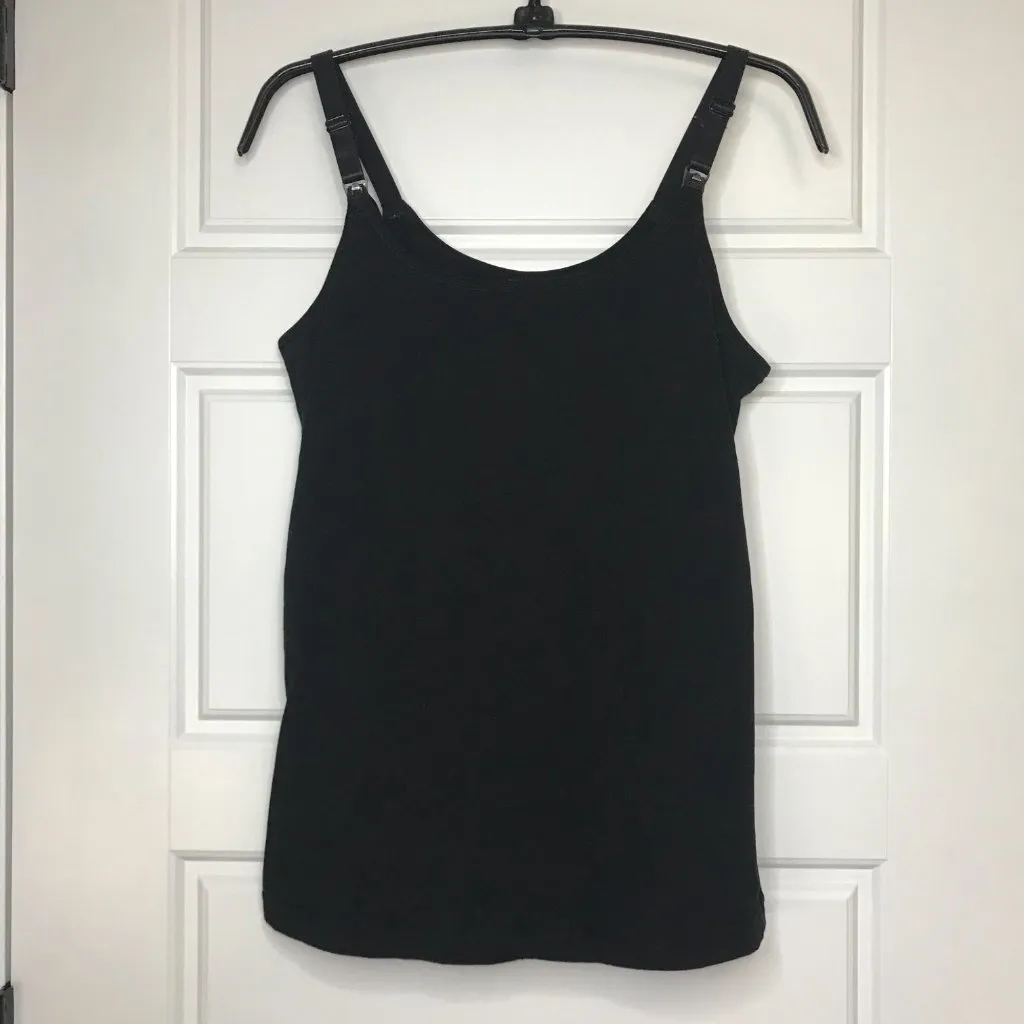 Lamaze‎ Women's Maternity Nursing Camisole Size Medium Knit Black Breast Feeding - Image 3