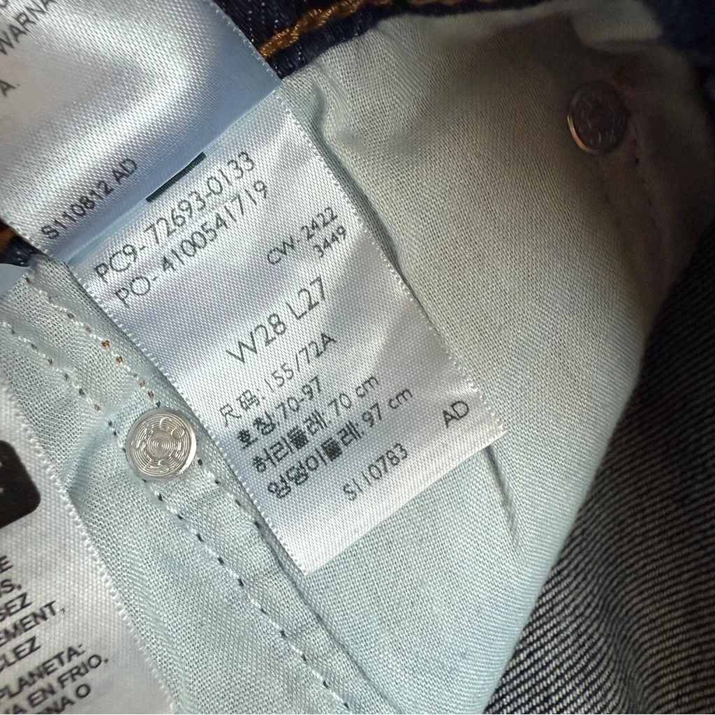 Levi’s Ribcage Straight Ankle Jeans Button Fly Distressed 28 Waist - Image 5