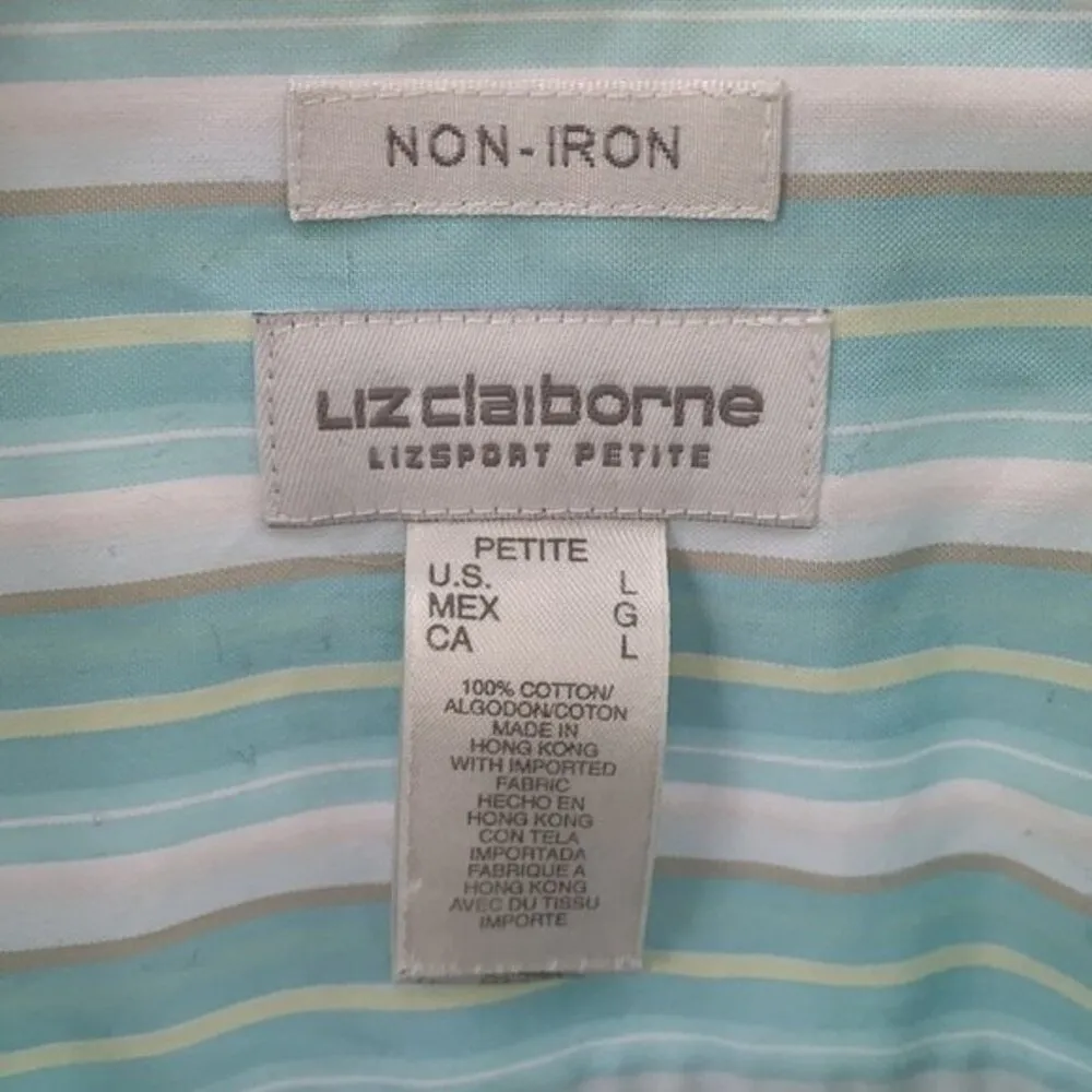 Liz-claiborne White and Green Shirt - Image 2