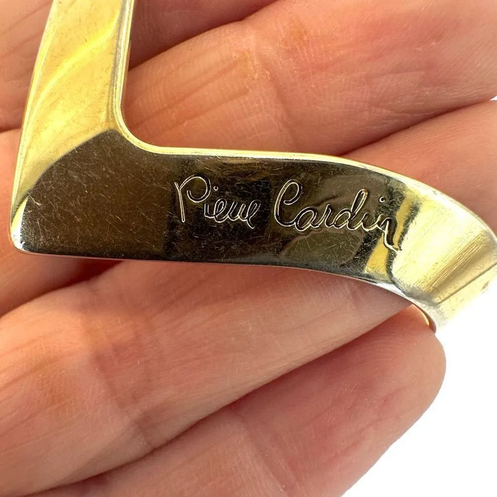 Pierre Cardin gold plated V bangle bracelet - Image 5