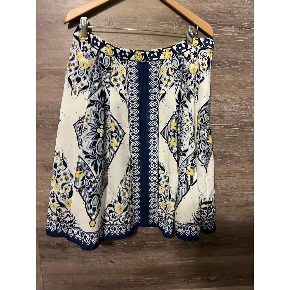 Banana Republic Skirt Midi Sz 12 Blue Greece Style Pockets Business Pleated - Image 10