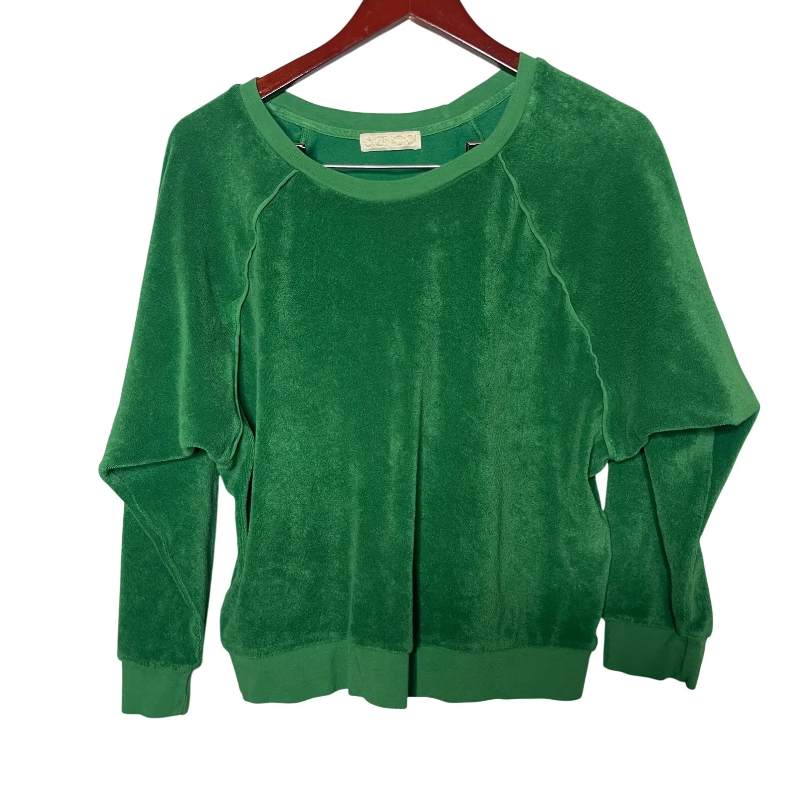 Suzie Kondi The Samos Oversized Sweatshirt in Terry in clover green sz L Size L - Image 2