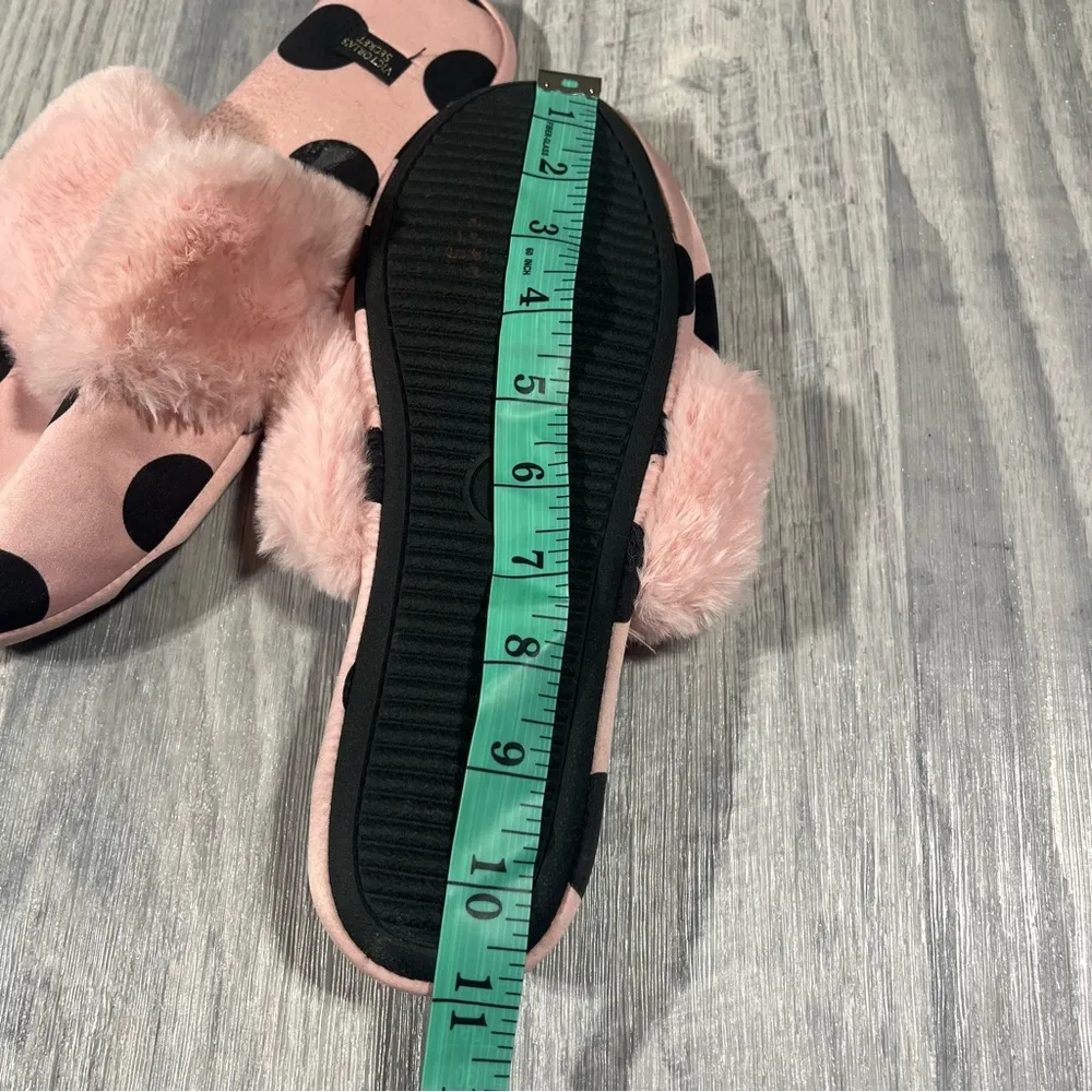 Victoria’s Secret Pink Polka Dot Slippers; Medium Women’s - Image 11